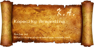 Kopeczky Armandina névjegykártya